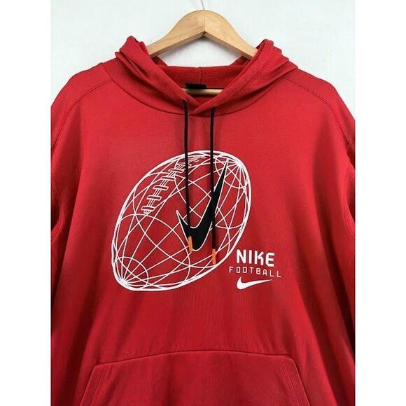 Men's Nike Size XXL Hoodie Red and Black Football Graphics Dri-Fit - Picture 2 of 7